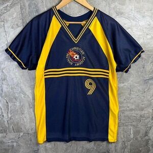 Vintage 90s Navy and yellow Christian Youth Academy Jersey Men's Large